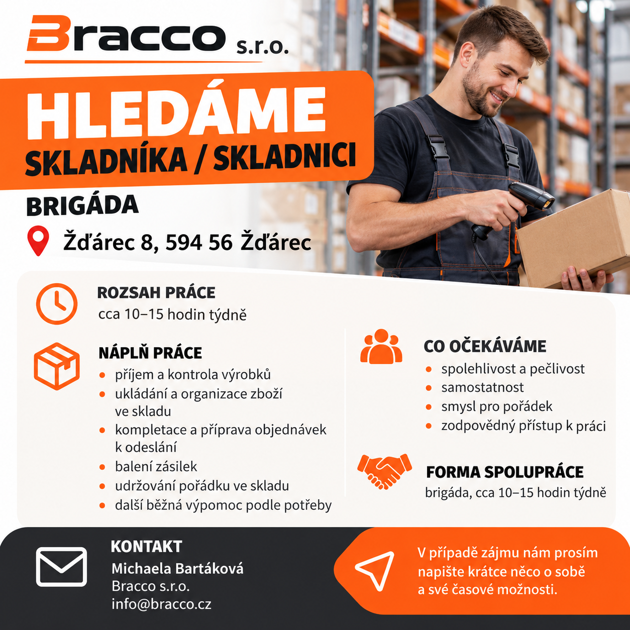 Obec Žďárec - Nabídka brigády ve Žďarci